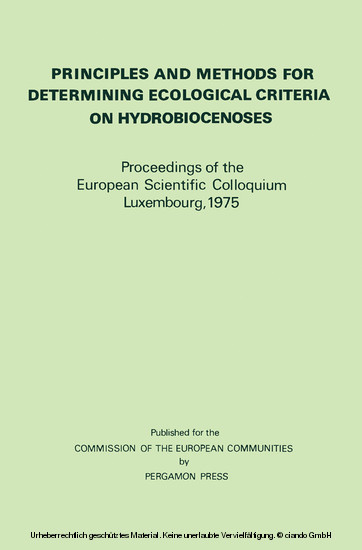 Principles and Methods for Determining Ecological Criteria on Hydrobiocenoses main product photo