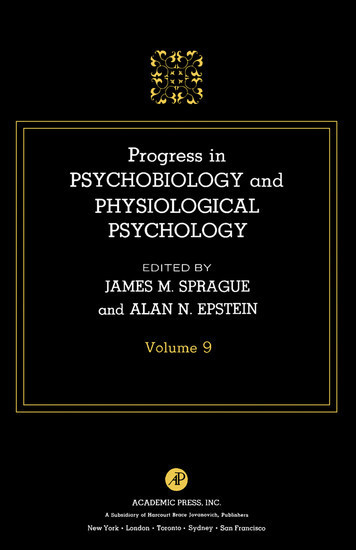 Progress in Psychobiology and Physiological Psychology main product photo