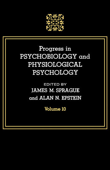 Progress in Psychobiology and Physiological Psychology main product photo