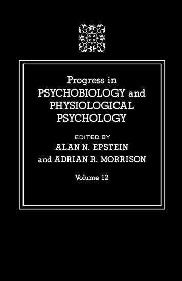 Progress in Psychobiology and Physiological Psychology main product photo