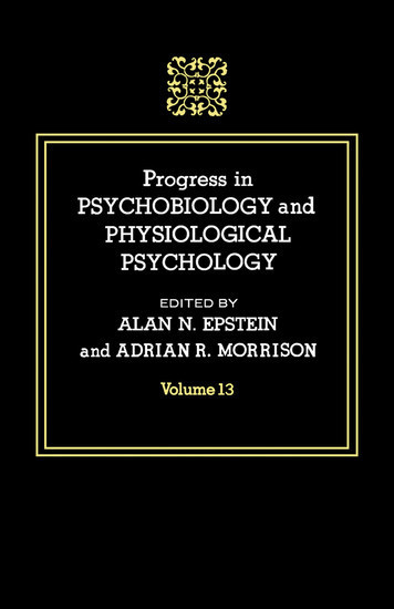 Progress in Psychobiology and Physiological Psychology main product photo