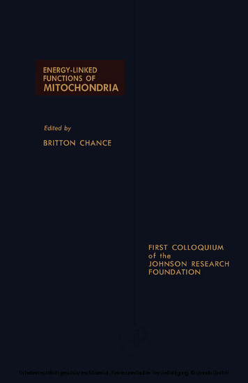 Energy-Linked Functions of Mitochondria main product photo