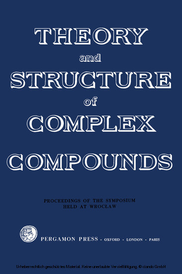 Theory and Structure of Complex Compounds main product photo