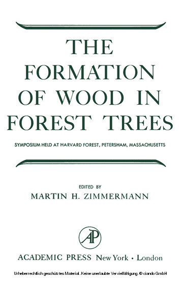 The Formation of Wood in Forest Trees main product photo