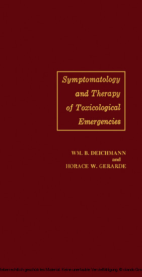 Symptomatology and Therapy of Toxicological Emergencies main product photo