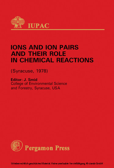 Ions and Ion Pairs and Their Role in Chemical Reactions main product photo