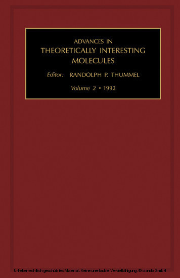 Advances in Theoretically Interesting Molecules main product photo