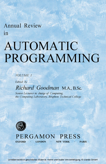 Annual Review in Automatic Programming main product photo