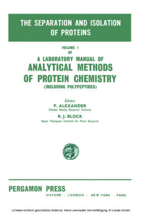 The Separation and Isolation of Proteins