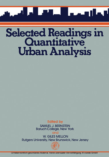 Selected Readings in Quantitative Urban Analysis main product photo