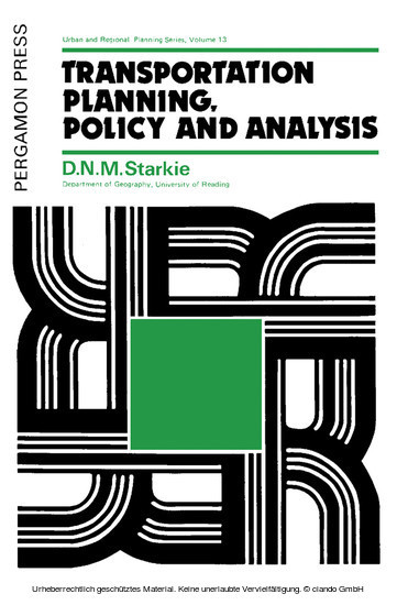 Transportation Planning, Policy and Analysis main product photo