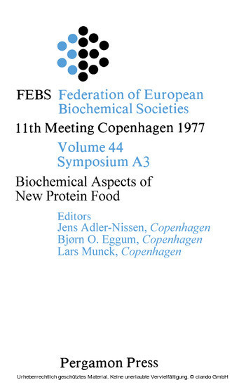 Biochemical Aspects of New Protein Food main product photo
