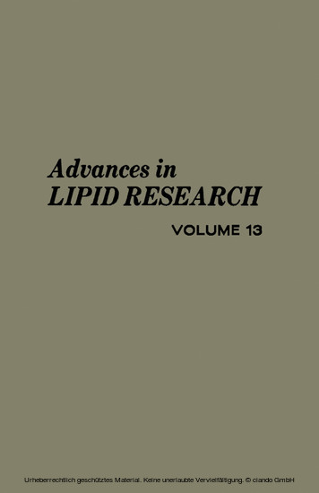 Advances in Lipid Research main product photo