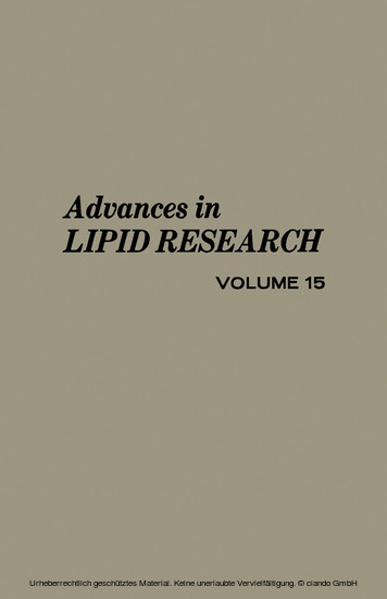 Advances in Lipid Research main product photo