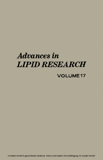 Advances in Lipid Research main product photo