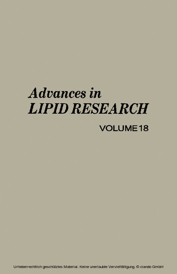 Advances in Lipid Research main product photo