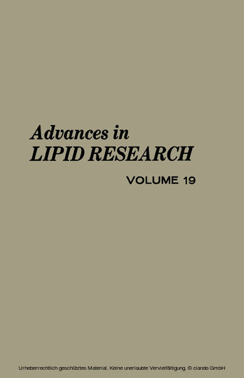 Advances in Lipid Research main product photo