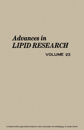 Advances in Lipid Research main product photo