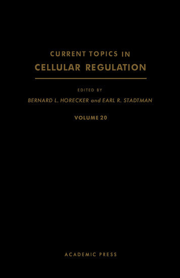 Current Topics in Cellular Regulation main product photo