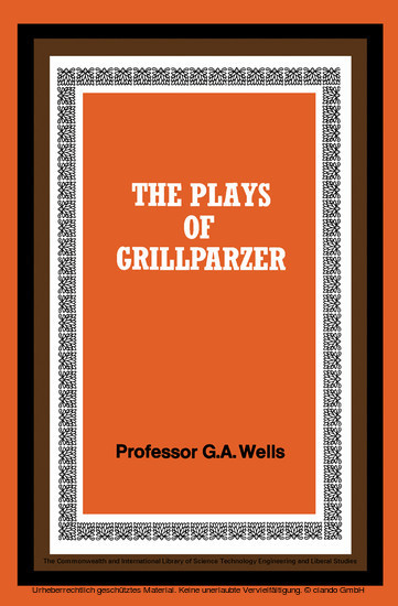 The Plays of Grillparzer main product photo