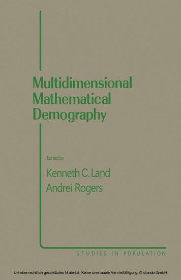 Multidimensional Mathematical Demography main product photo