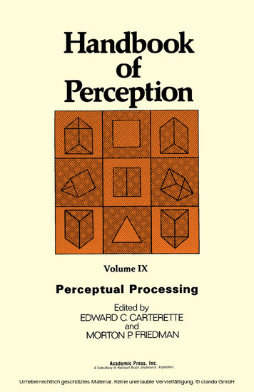 Handbook of Perception: Perceptual Processing v. 9 main product photo