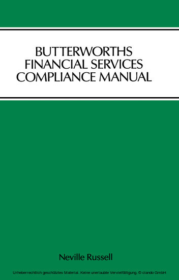 Butterworths Financial Services Compliance Manual main product photo
