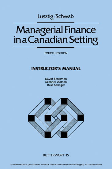 Managerial Finance in a Canadian Setting main product photo