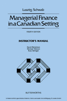 Managerial Finance in a Canadian Setting