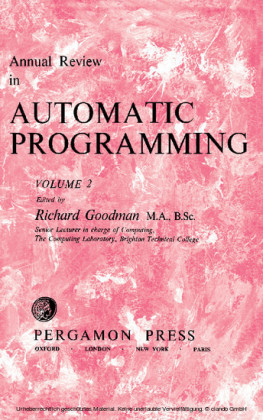 Annual Review in Automatic Programming