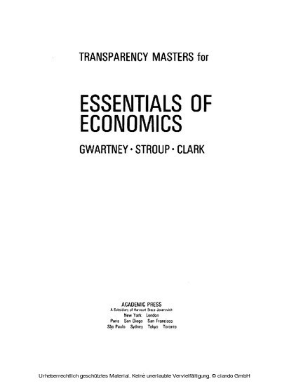 Transparency Masters for Essentials of Economics main product photo