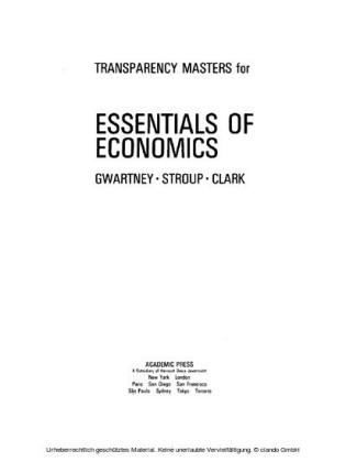 Transparency Masters for Essentials of Economics