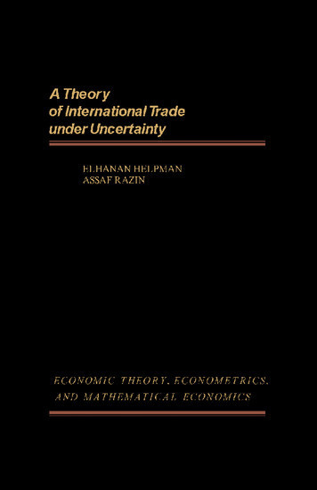 A Theory of International Trade Under Uncertainty main product photo