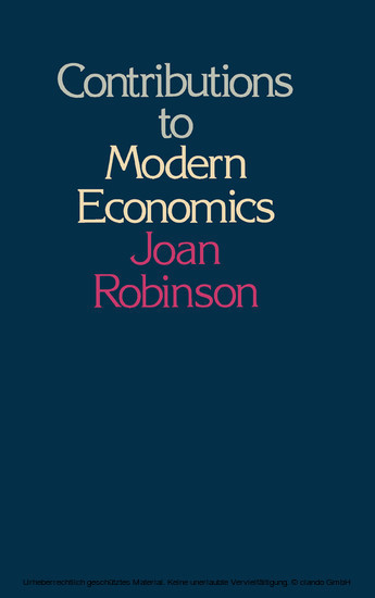 Contributions to Modern Economics main product photo