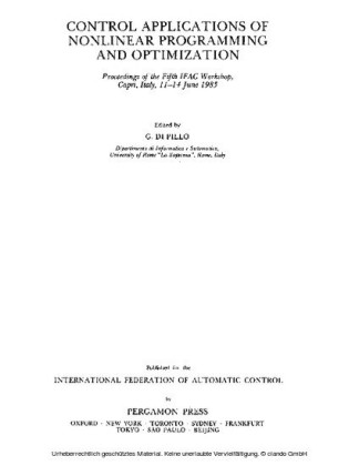 Control Applications of Nonlinear Programming and Optimization