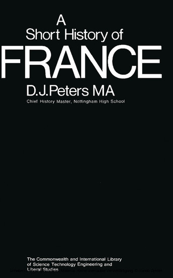 A Short History of France main product photo