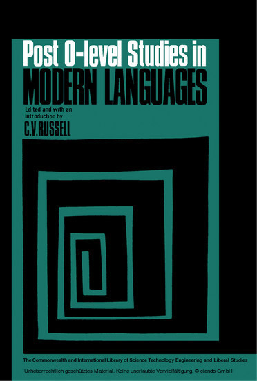 Post-O-Level Studies in Modern Languages main product photo