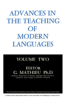 Advances in the Teaching of Modern Languages