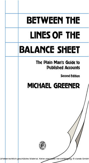 Between the Lines of the Balance Sheet main product photo