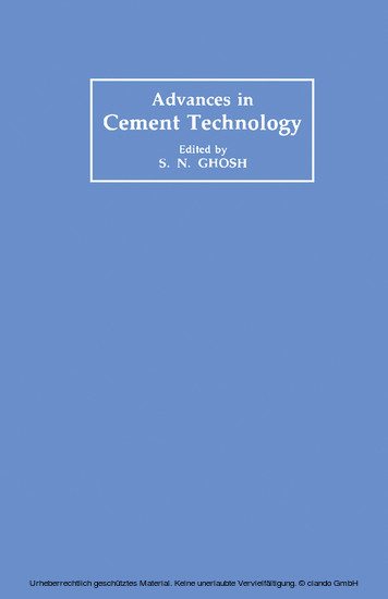 Advances in Cement Technology main product photo