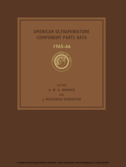 American Ultraminiature Component Parts Data 1965-66 main product photo
