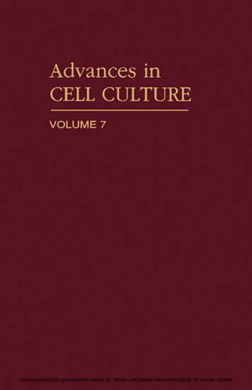 Advances in Cell Culture main product photo