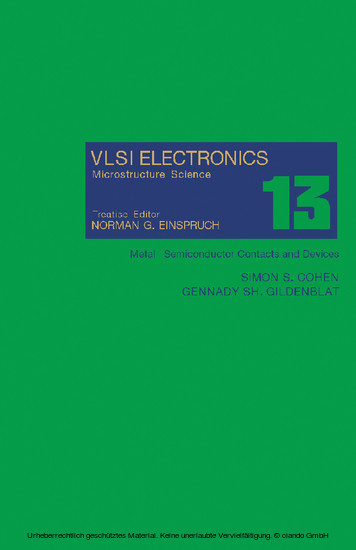 Metal - Semiconductor Contacts and Devices main product photo