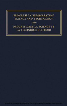 Progress in Refrigeration Science and Technology
