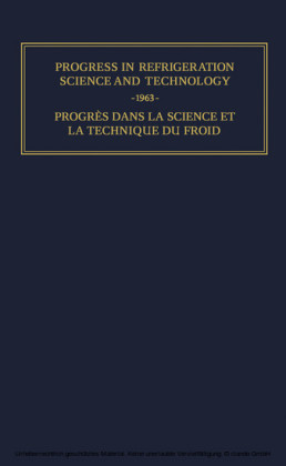 Progress in Refrigeration Science and Technology