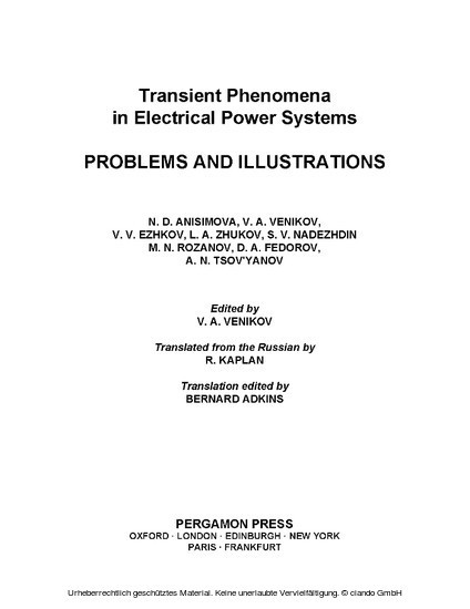 Transient Phenomena in Electrical Power Systems main product photo