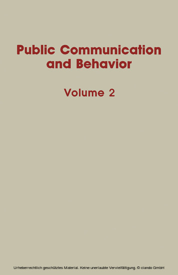 Public Communication and Behavior main product photo