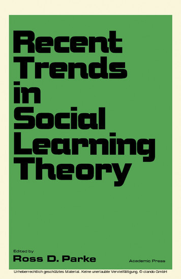 Recent Trends in Social Learning Theory main product photo