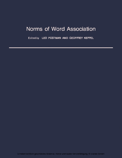 Norms of Word Association main product photo