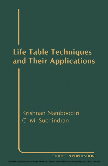 Life Table Techniques and Their Applications main product photo